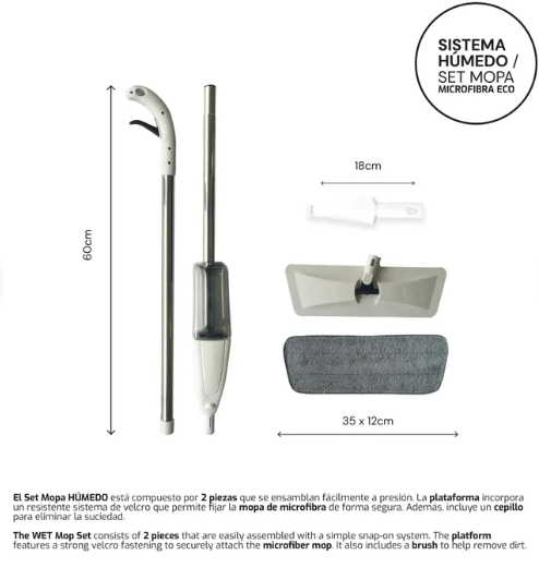 Mopa rectangular con spray