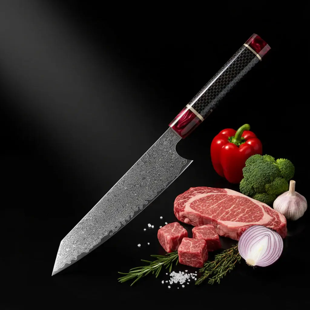 Japanese Damascus Cleaver Knife 8 Inch
