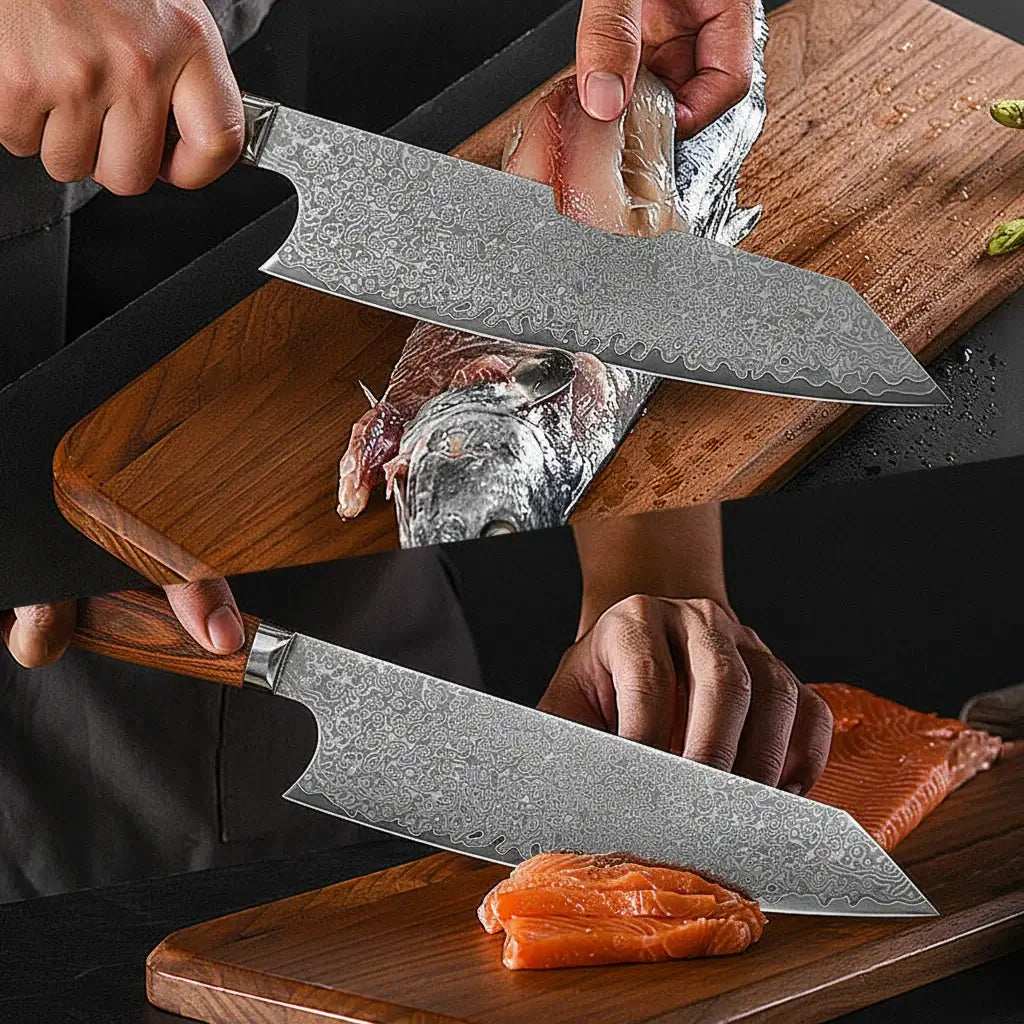 Japanese Damascus Cleaver Knife 8 Inch