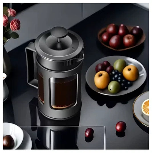 Household French Press Coffee & Tea Maker – Glass Pressure Pot with Filter Cup, Manual Brew Coffee & Tea Appliance